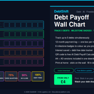 Debt Payoff Wall Chart UK Version 2026