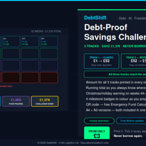 52 Week Savings Challenge UK Version 2026