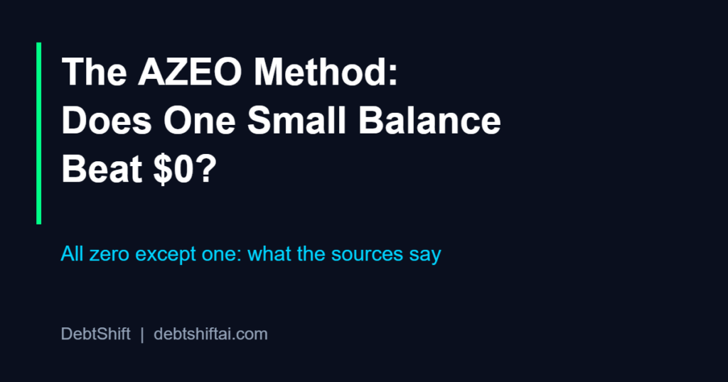 AZEO method: all zero except one credit card balance
