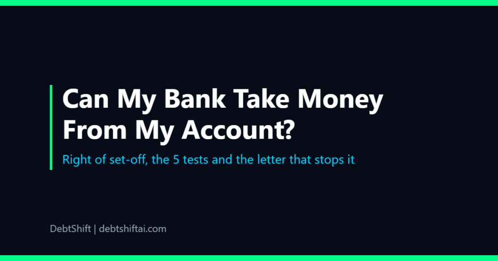 Can my bank take money from my account: the right of set-off explained