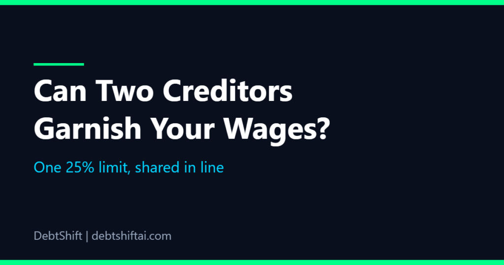 Can two creditors garnish your wages at the same time? One 25% limit, shared in line