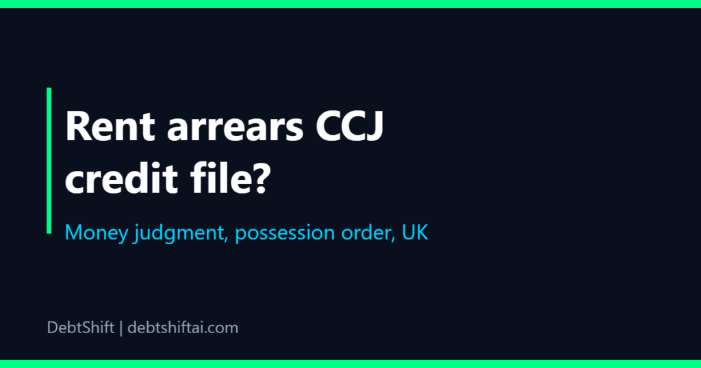 Dark card: rent arrears CCJ and credit file