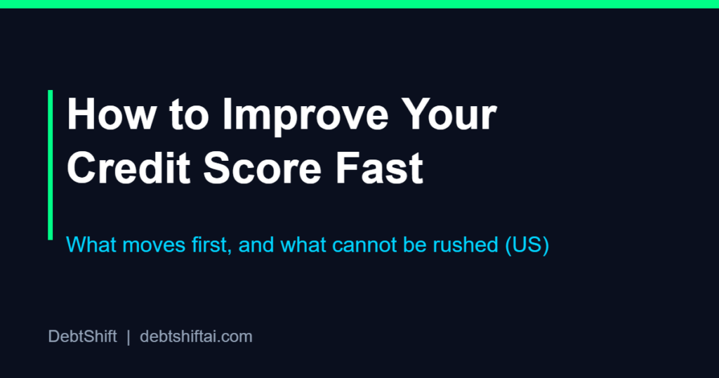 How to improve your credit score fast: what moves first in the US